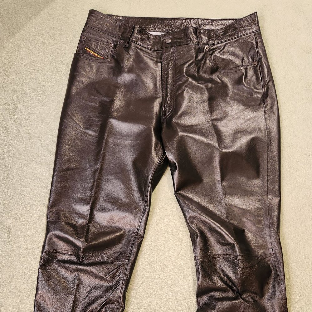 Diesel Boot Cut Leather Pants